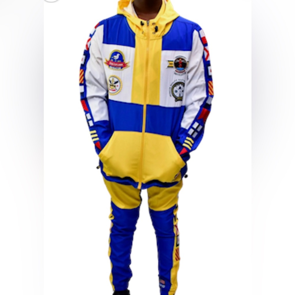 MEN’S YACHT CLUB TRACK SUIT-YELLOW-ROYAL